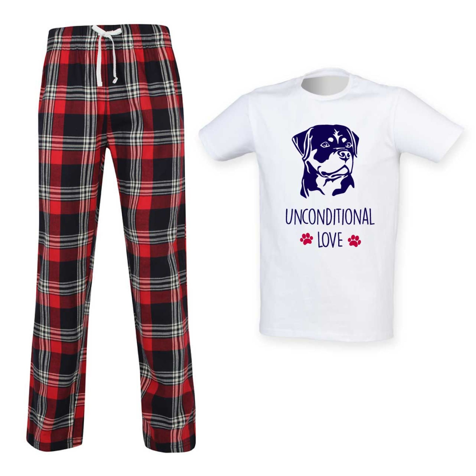 60 SECOND MAKEOVER A House Is Not A Home Without A Rottie Tartan Trouser Pyjamas image 1