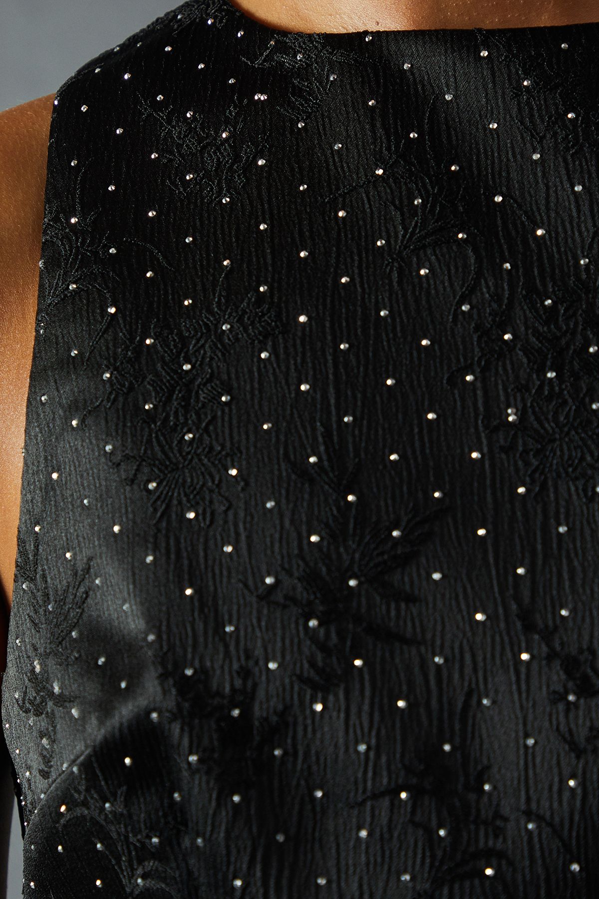 MissPap Diamante Hotfix Top And Maxi Skirt Co-Ord True Black image 5