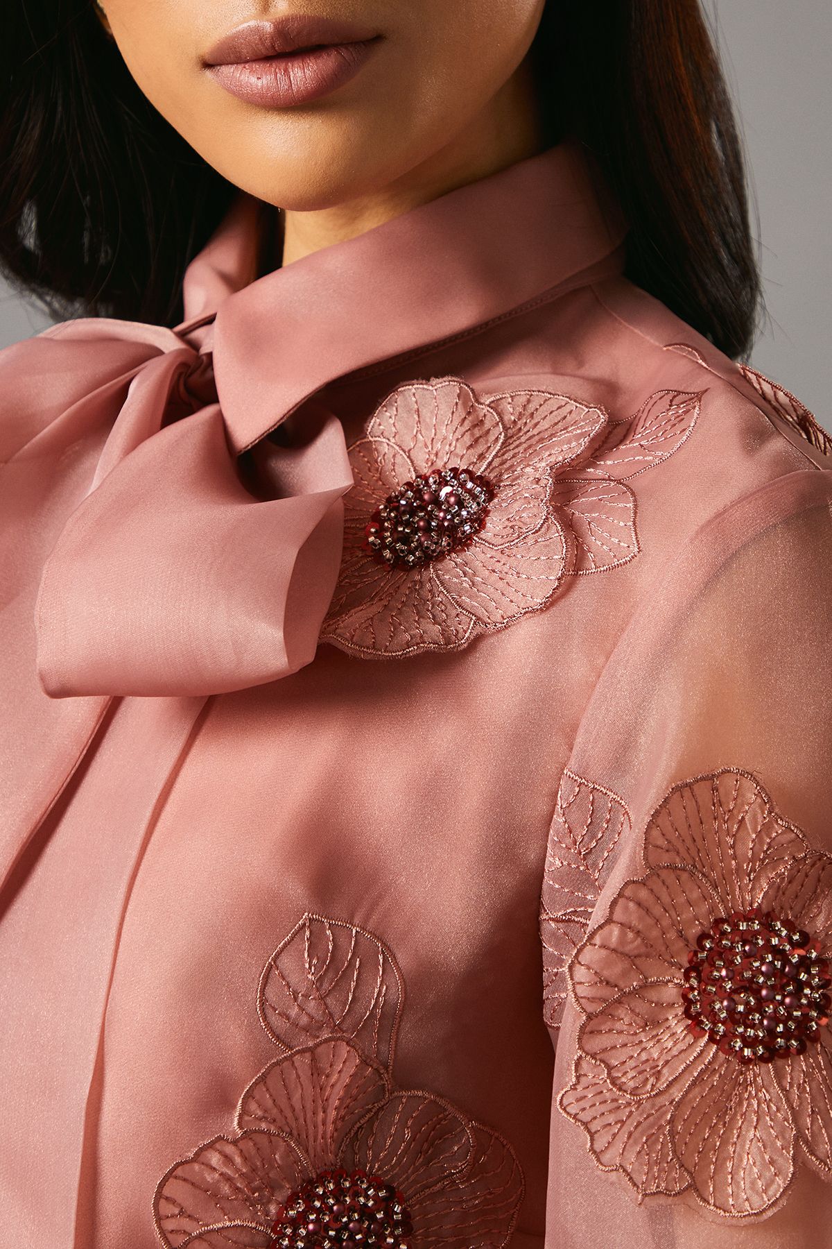 Coast 3D Flower Organza Blouse Nude image 5