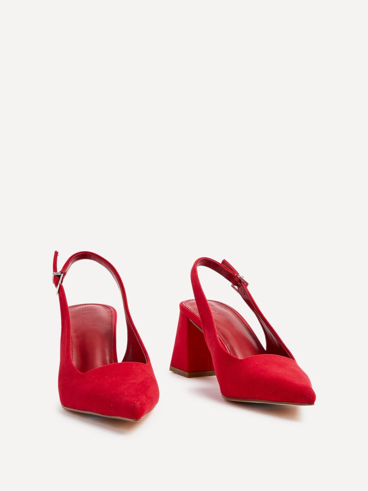 Linzi Laurel Red Faux Suede Block Heeled Court Heel image 3