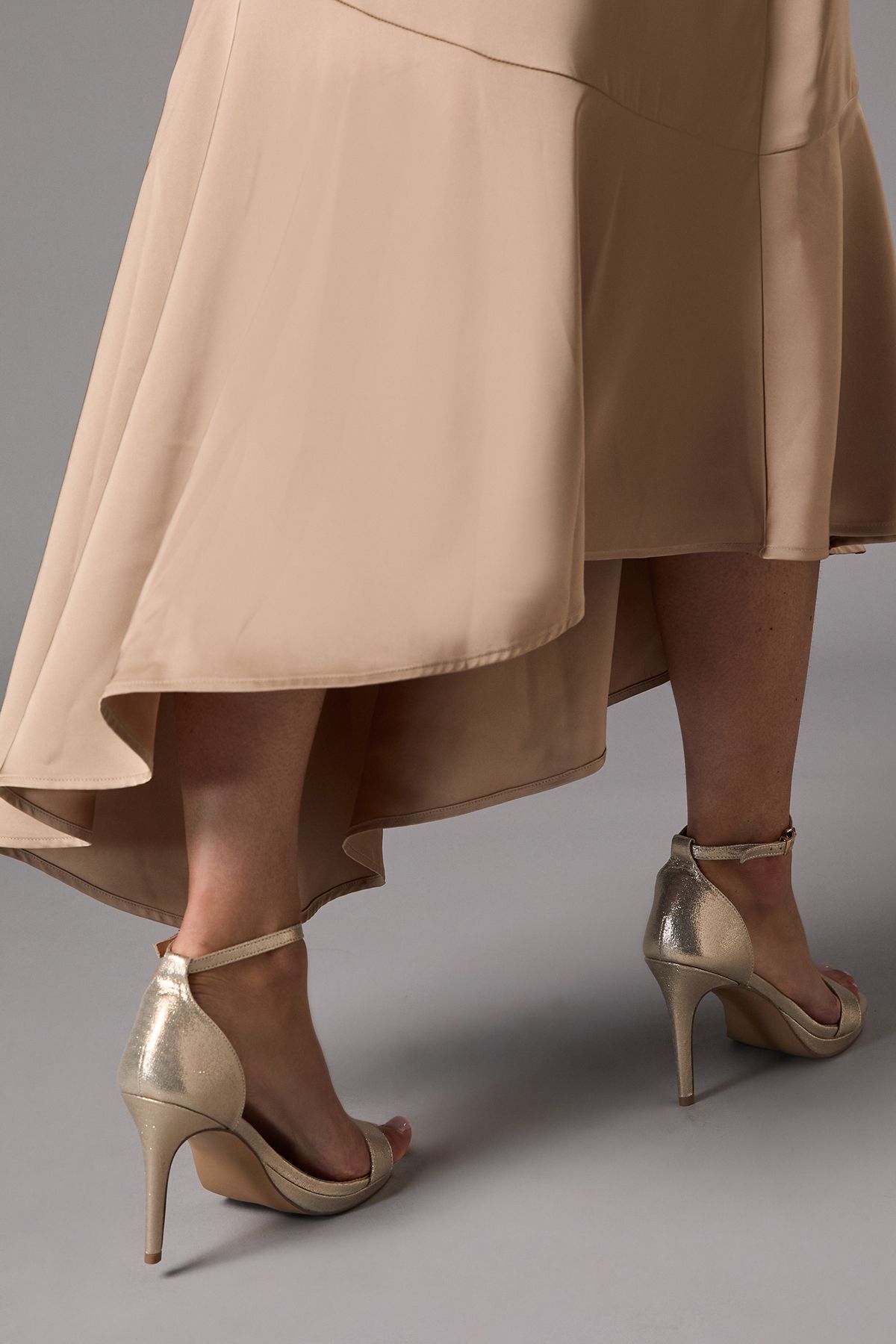 Coast Talia Metallic Textile Platform High Heel Sandals Gold image 3