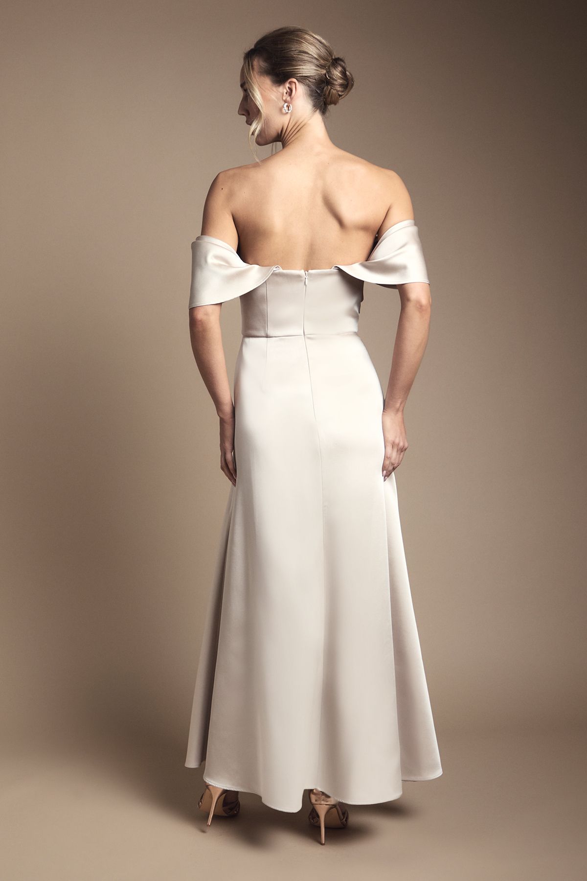 Coast Bandeau Wrap Skirt Maxi Bridesmaid Dress Champagne image 3