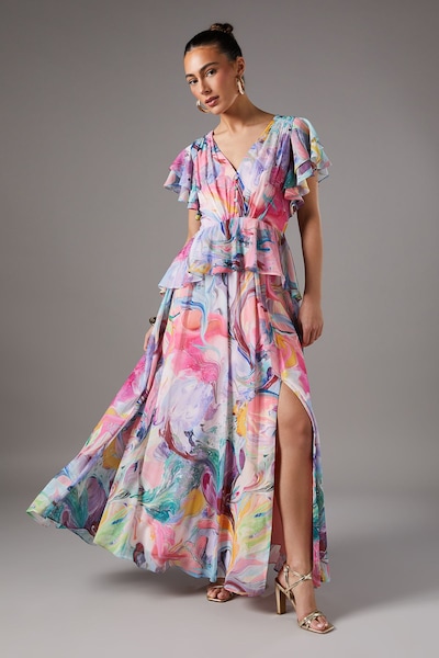 Coast Printed V Neck Maxi Dress Multi