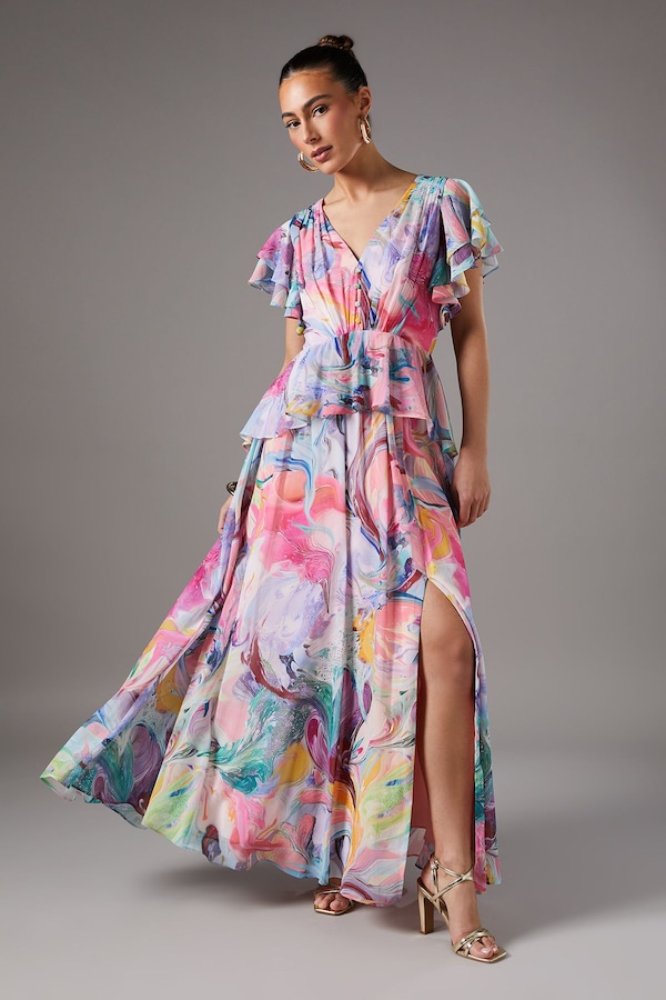 Coast Printed V Neck Maxi Dress Multi