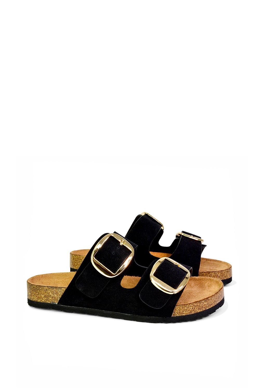 XY London 'Dolly' Slip On Slider Double Buckle Flat Sandals image 2