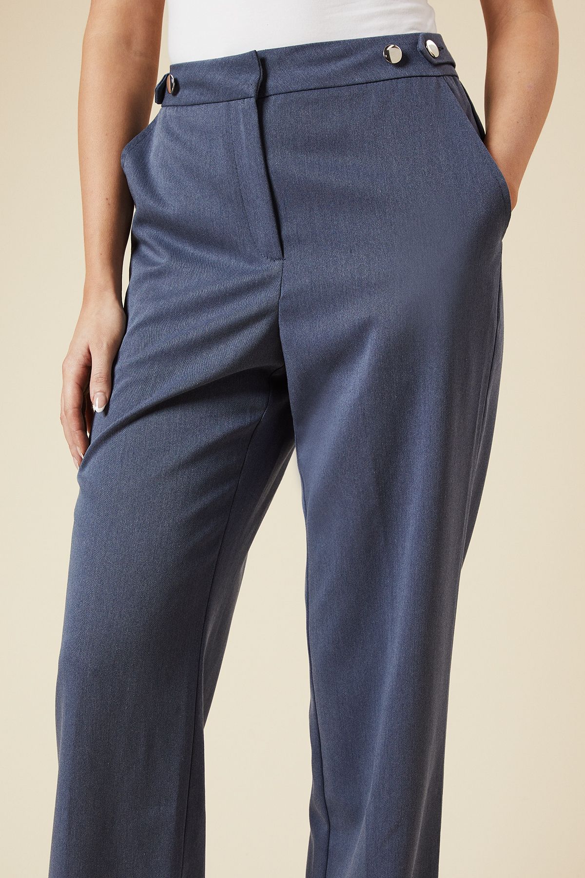 Dorothy Perkins Tab Detail Wide Leg Trouser Blue image 4