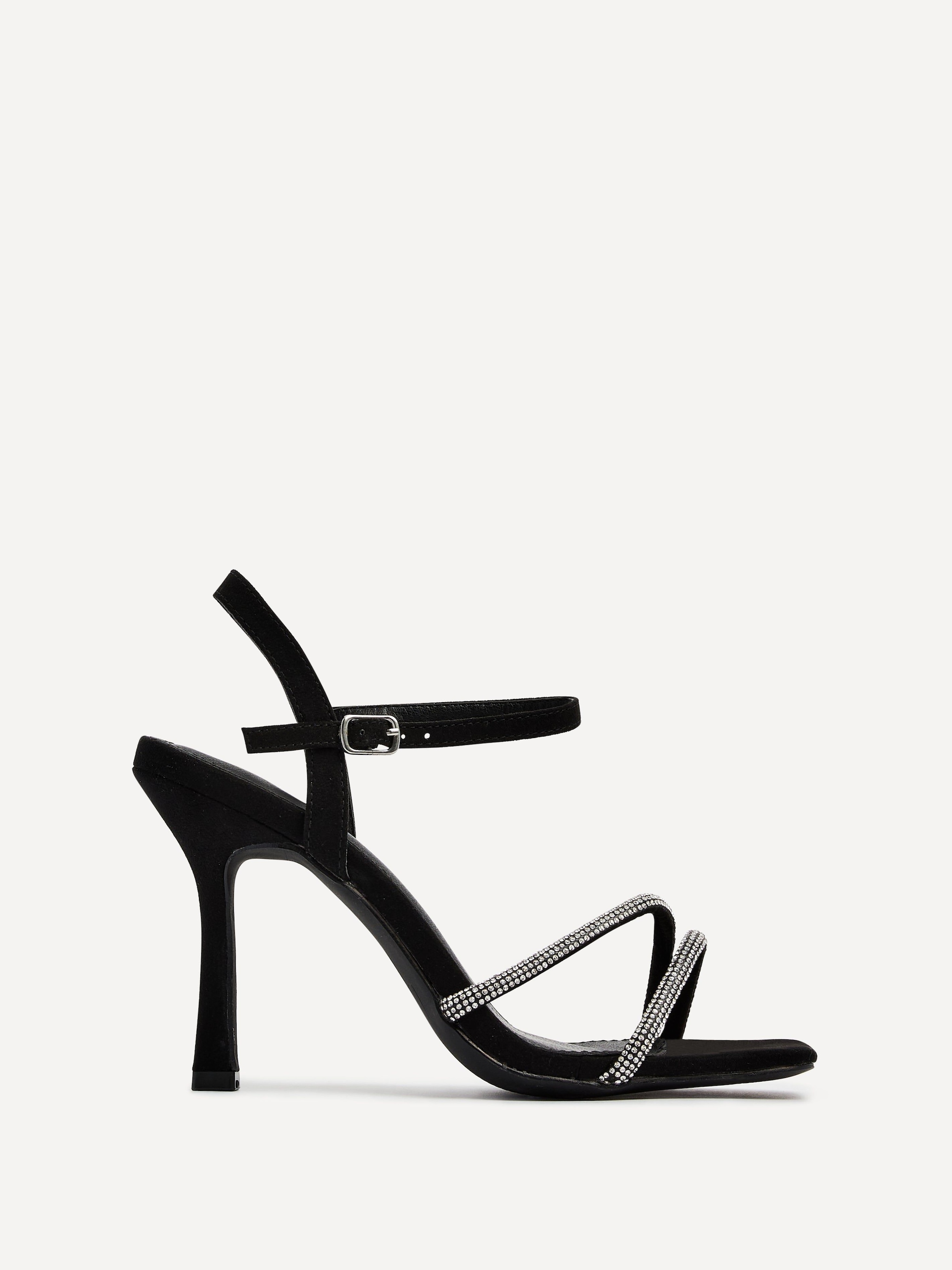 Linzi Mesmerize Black Diamante Heeled Sandals image 1