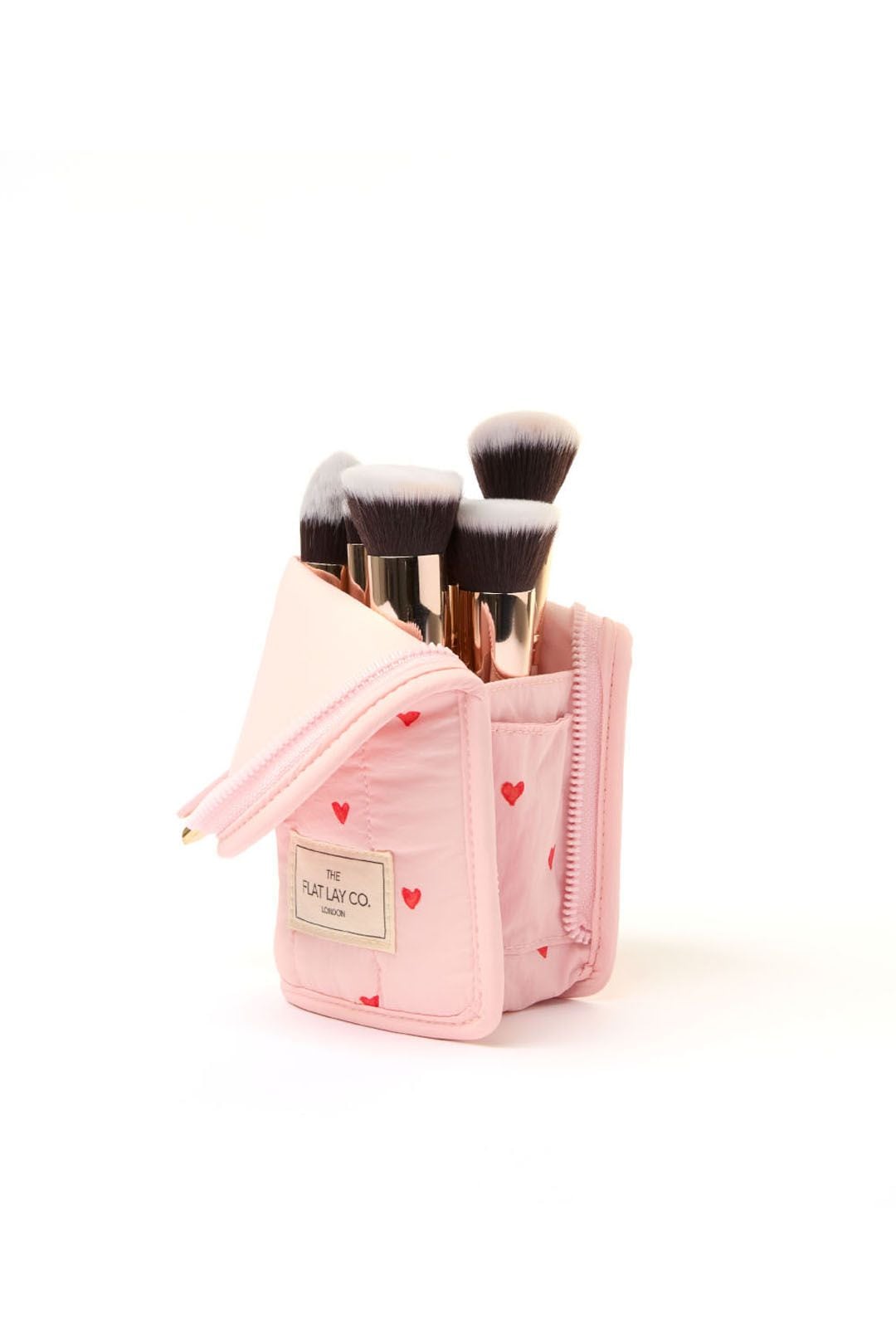 The Flat Lay Co Standing Makeup Brush Case - Sweet Pink Hearts Multi image 3