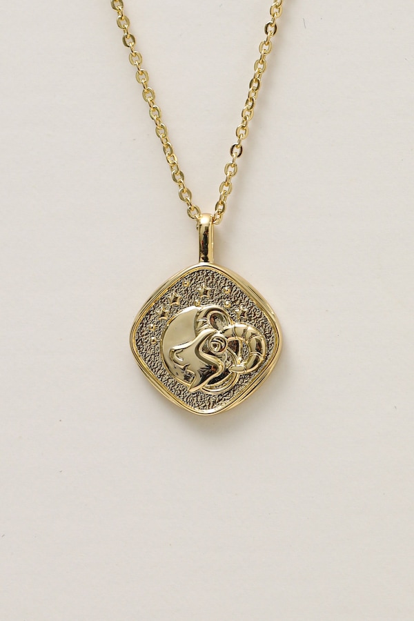 Jon Richard 18Ct Real Gold Plated Molten Horoscope Pendant - Aries