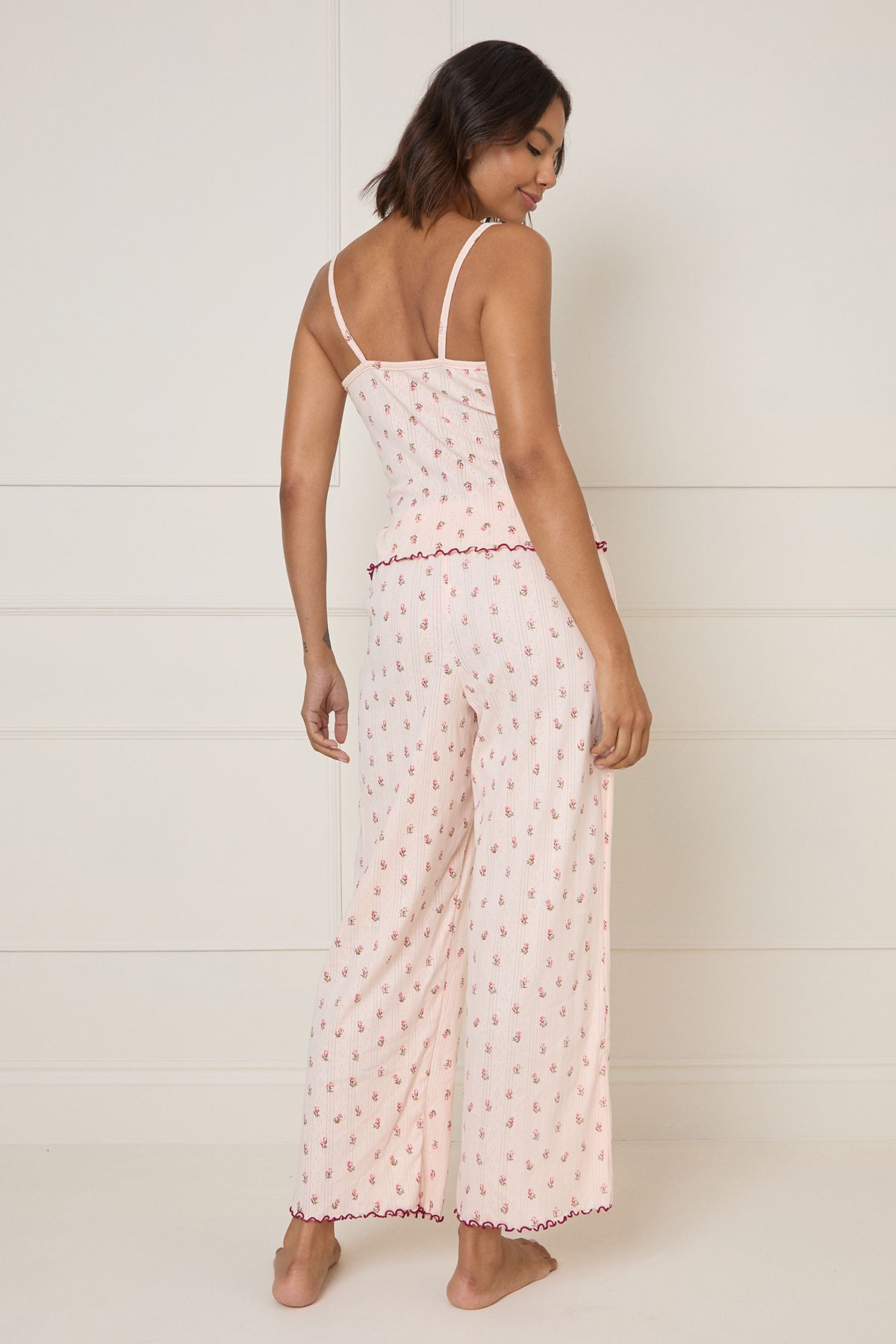 Dorothy Perkins Pointelle Jersey PJ Set Blush image 3