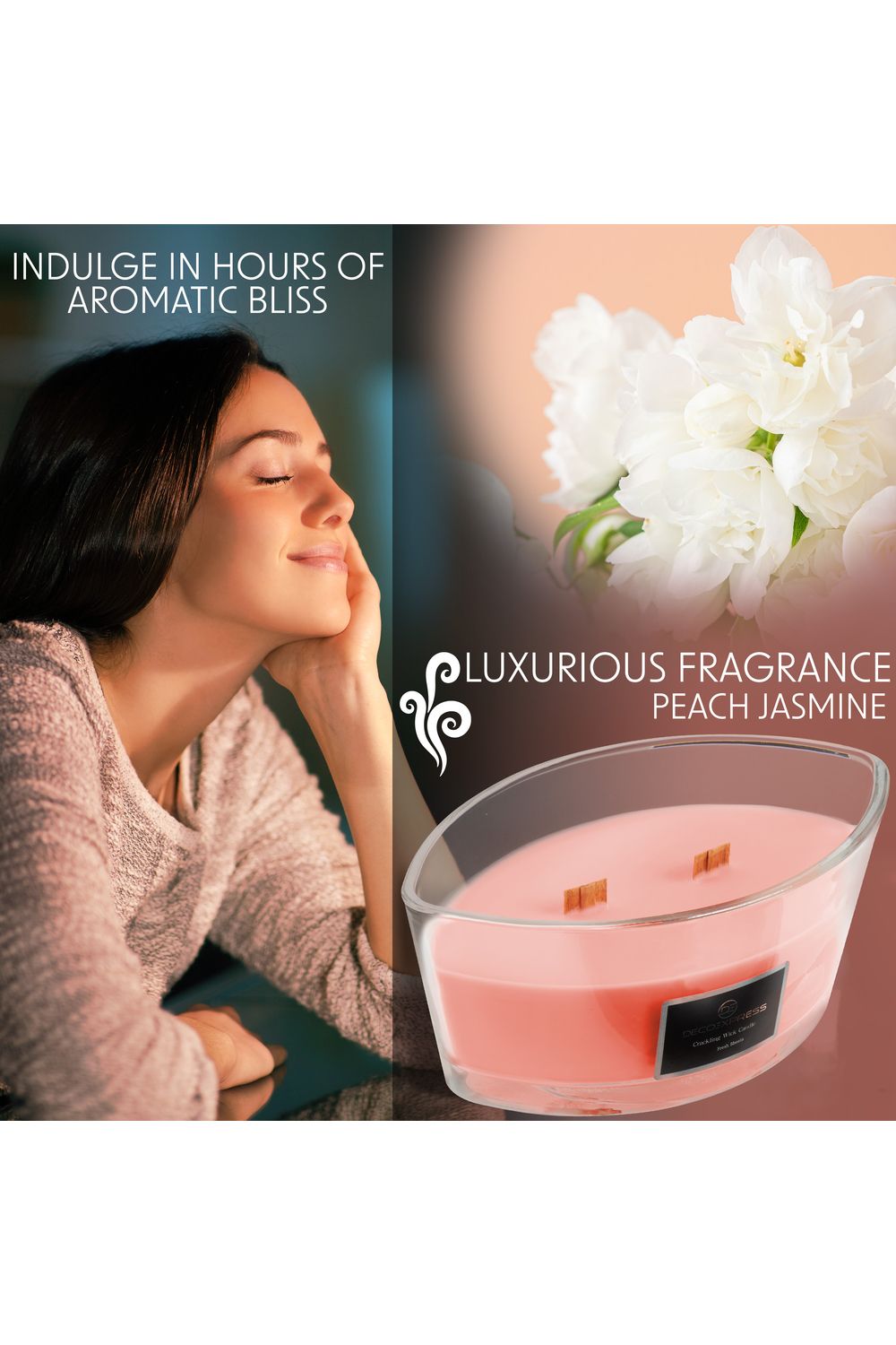 Deco Express Woodwick Candles - Peach Jasmine image 3