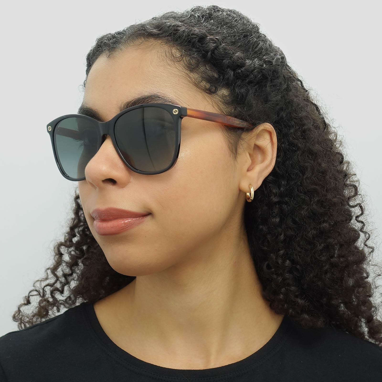 Gucci Square Black Brown Grey Gradient Sunglasses image 5