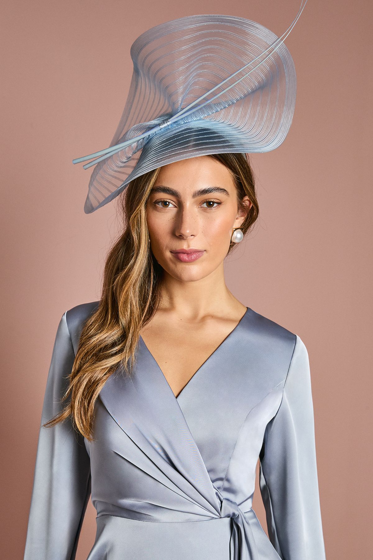 Coast Quill Detail Fascinator Ice Blue image 1