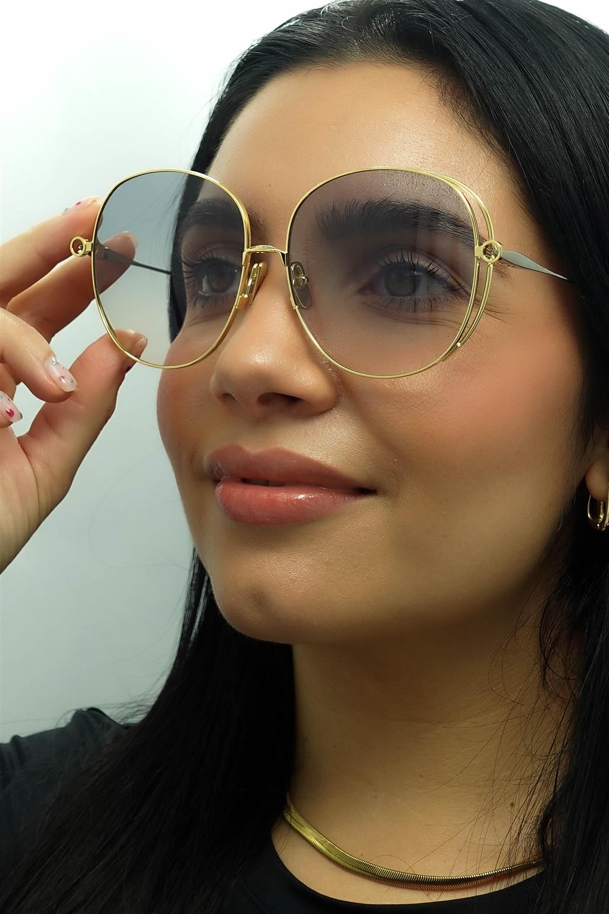 Dita Round Gold Black Palladium Light Grey to Light Tan Gradient Arohz image 5