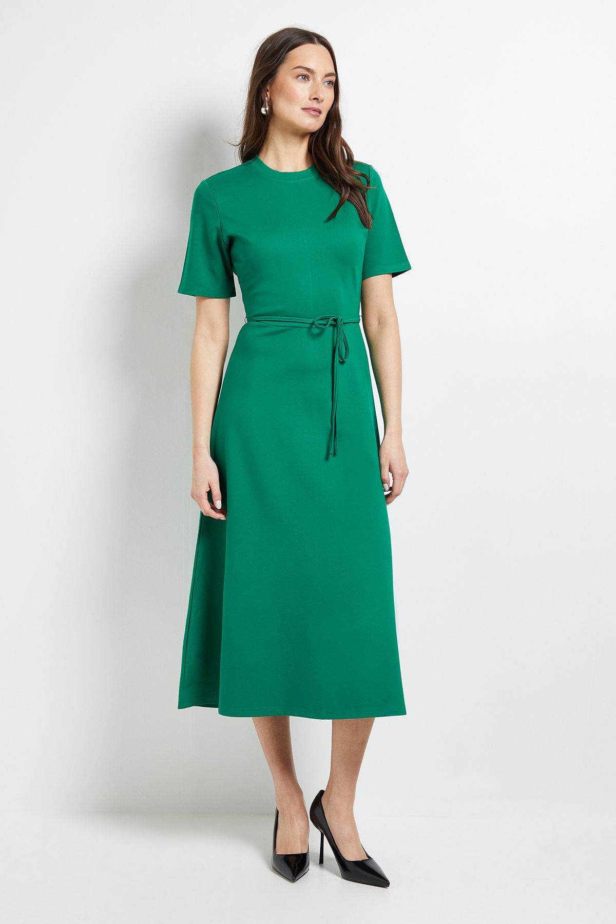 Principles Tailored Ponte Midi Dress Green