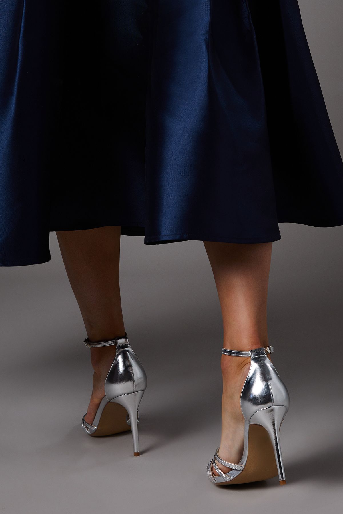 Coast Tilda Lattice Front High Heeled Sandals Silver image 4