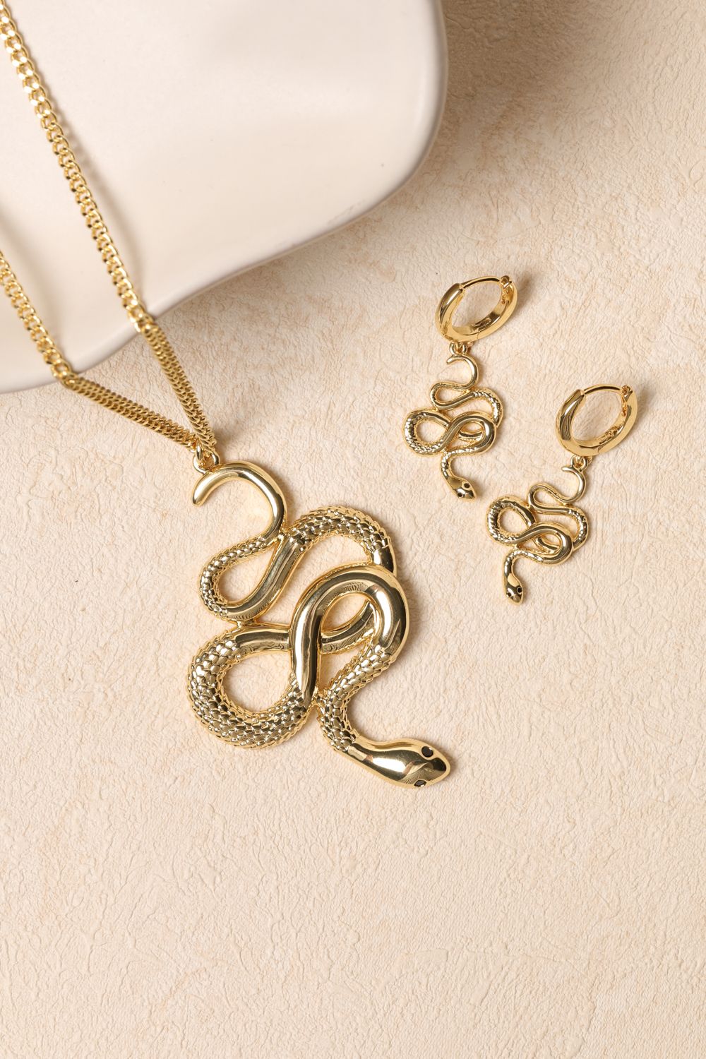 Jon Richard Gold Plated Snake Long Pendant image 2