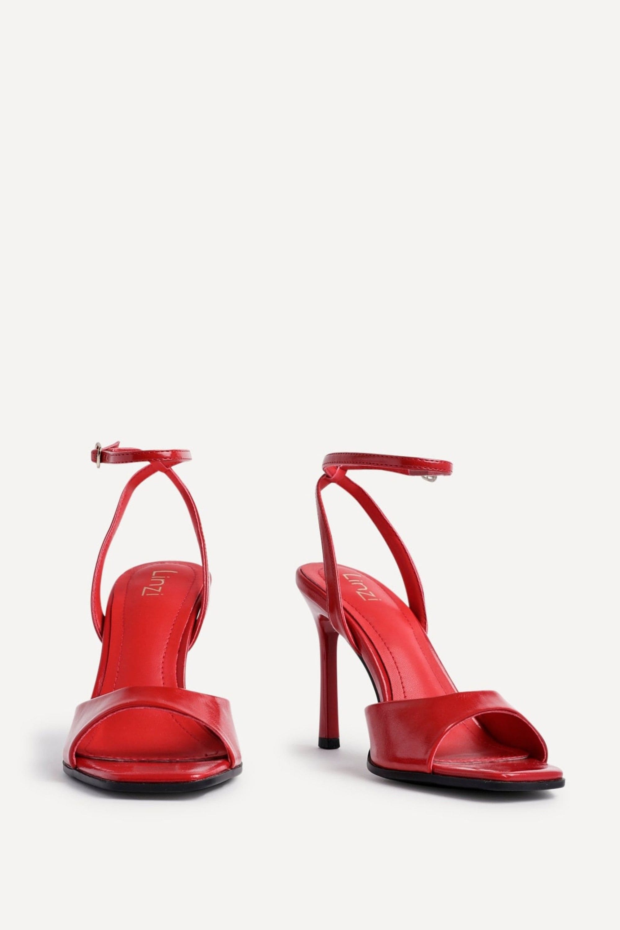 Linzi Jazz Red Faux Leather Stiletto High Heels image 3