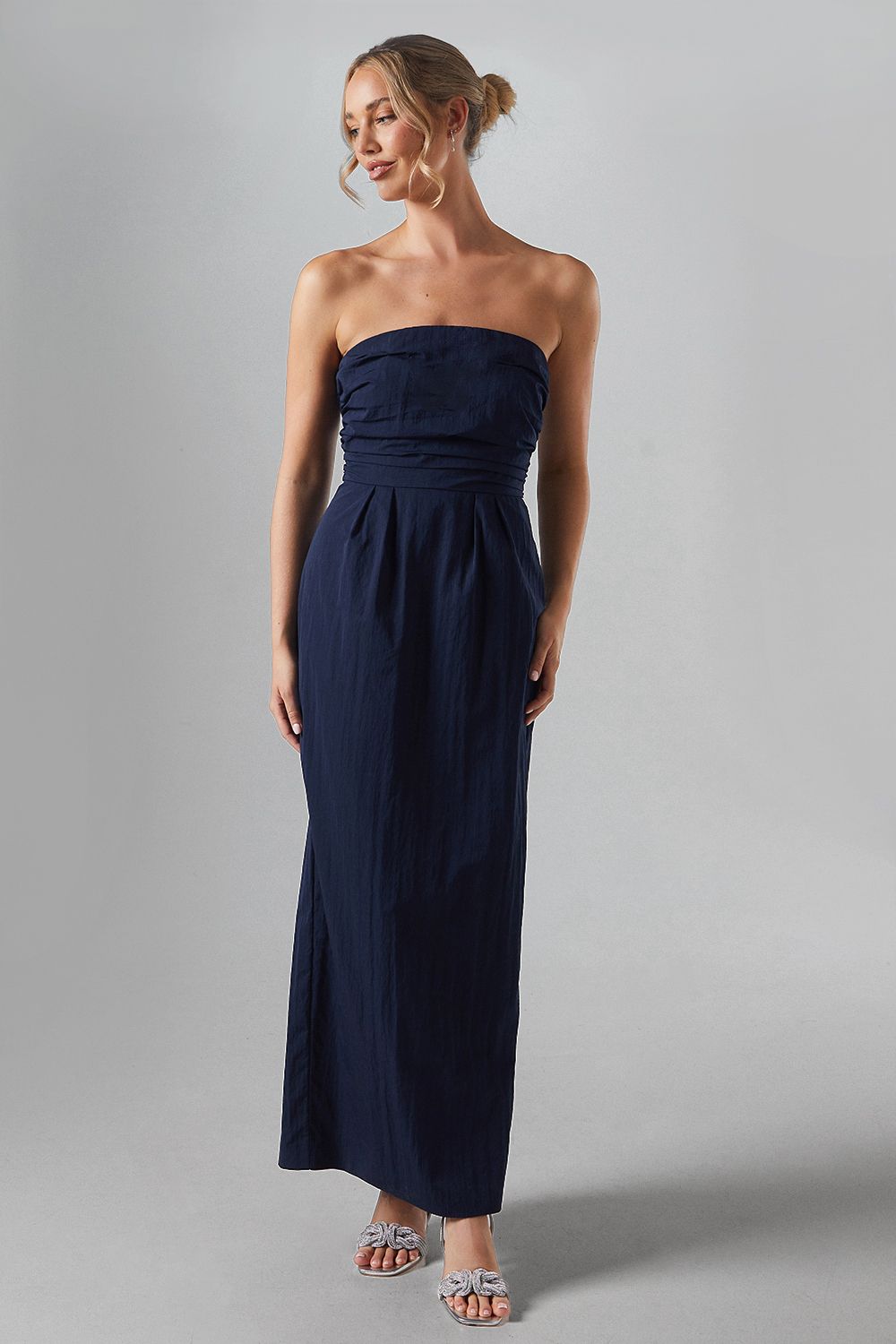 Coast Bandeau Taffetta Bridesmaid Maxi Dress Navy