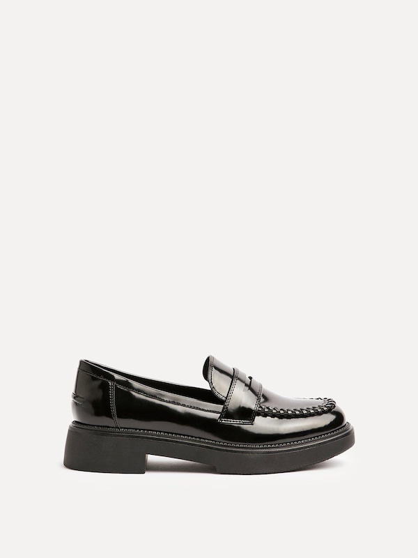 Linzi Direction Black Patent Chunky Loafer