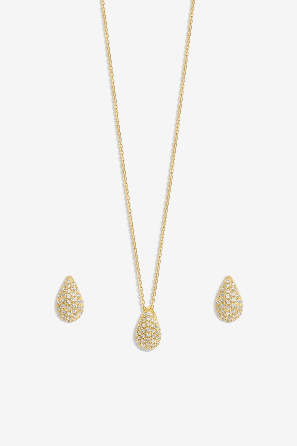 Inicio Gold Plated Cubic Zirconia Teardrop Set  - Gift Box image 2
