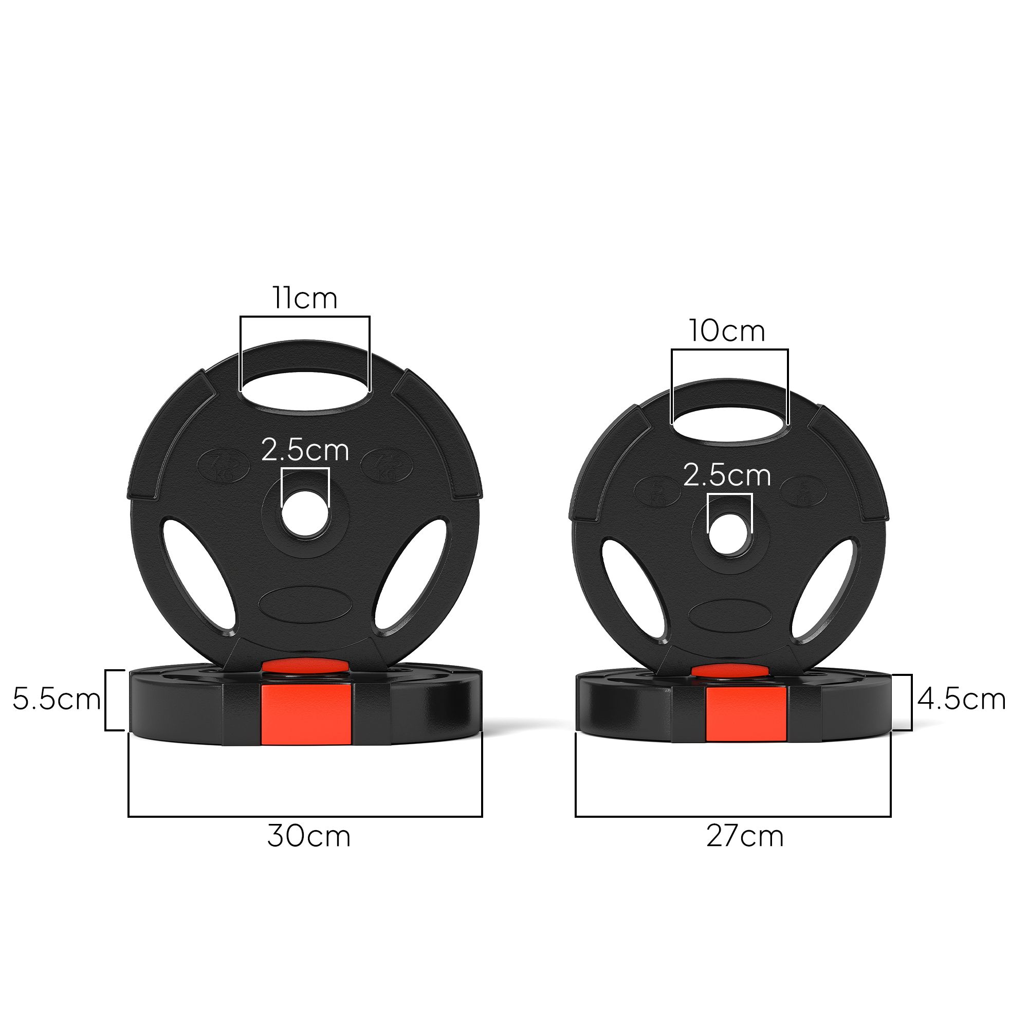 SPORTNOW Weight Plates Set for Home Gym, 2 x 7.5kg, 2 x 5kg, Black image 3