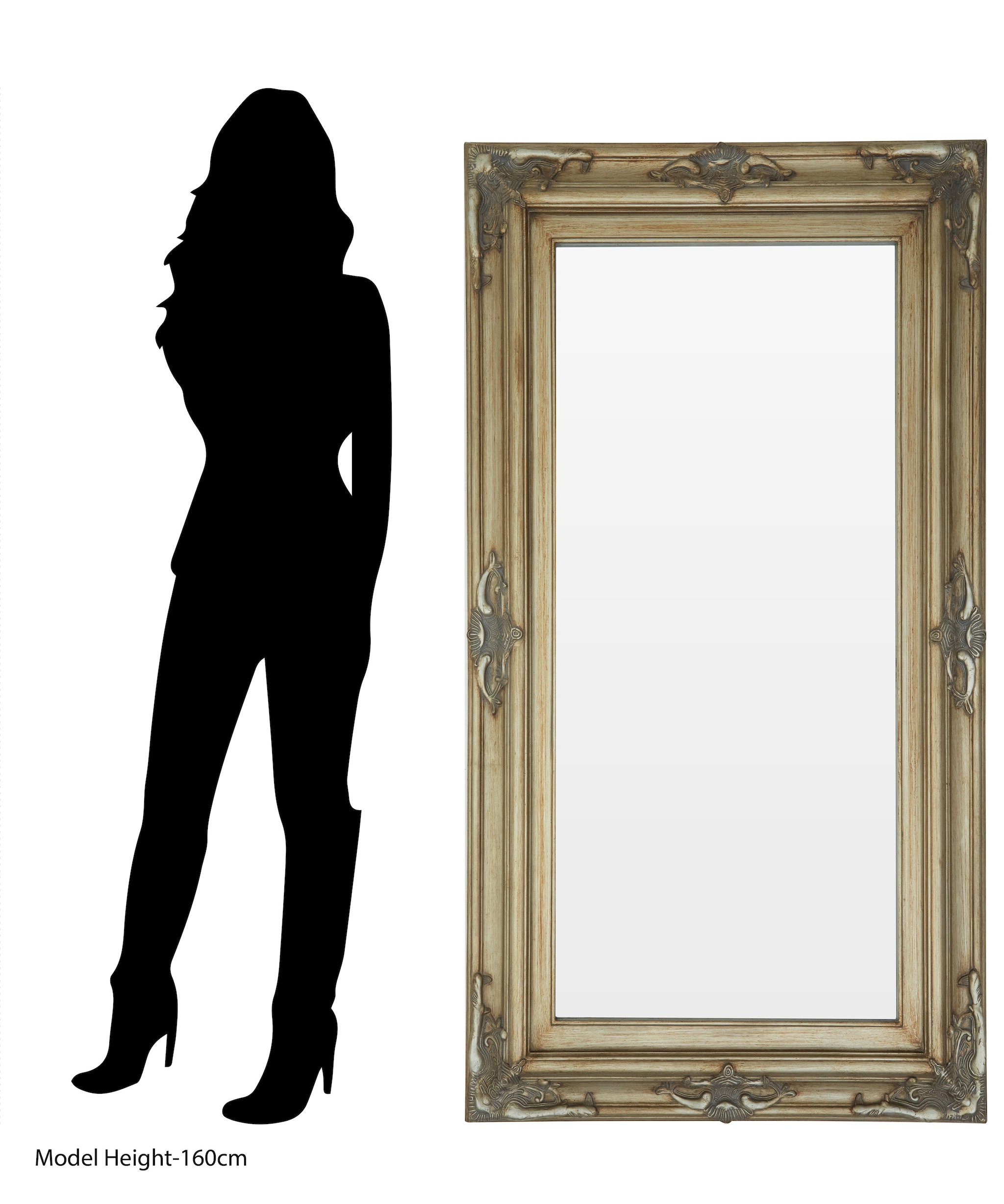 Orsina Wood Frame Wall Mirror,Boutique Design Mirror For Home Décor,Golden Hanging Mirror With Decorative Motifs image 4