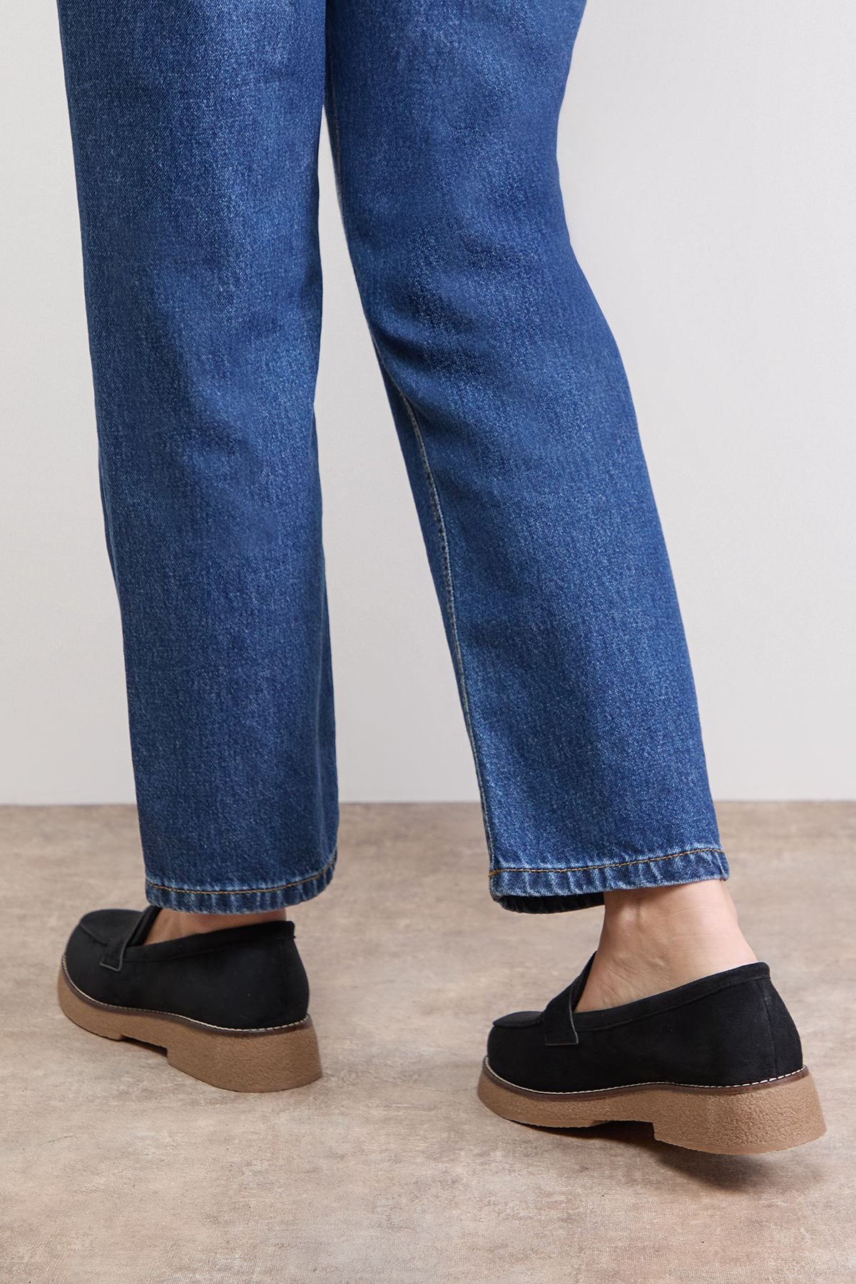 Oasis Isabel Faux Suede Casual Loafers Natural Black image 4