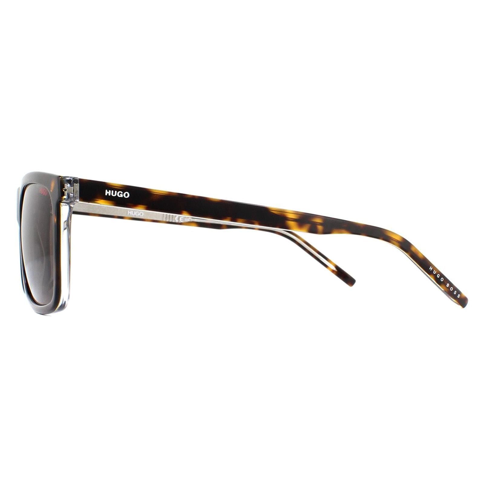HUGO Rectangle Havana Crystal Brown Sunglasses image 3