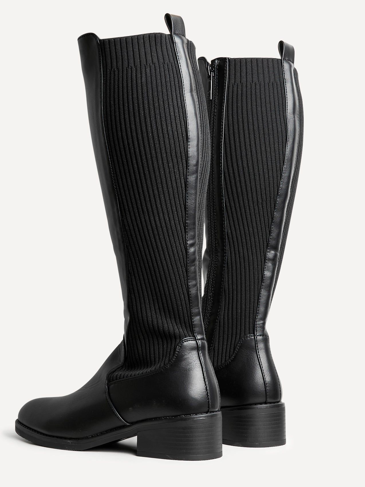 Linzi Renae Black Faux Leather Classic Riding Style Boot image 5