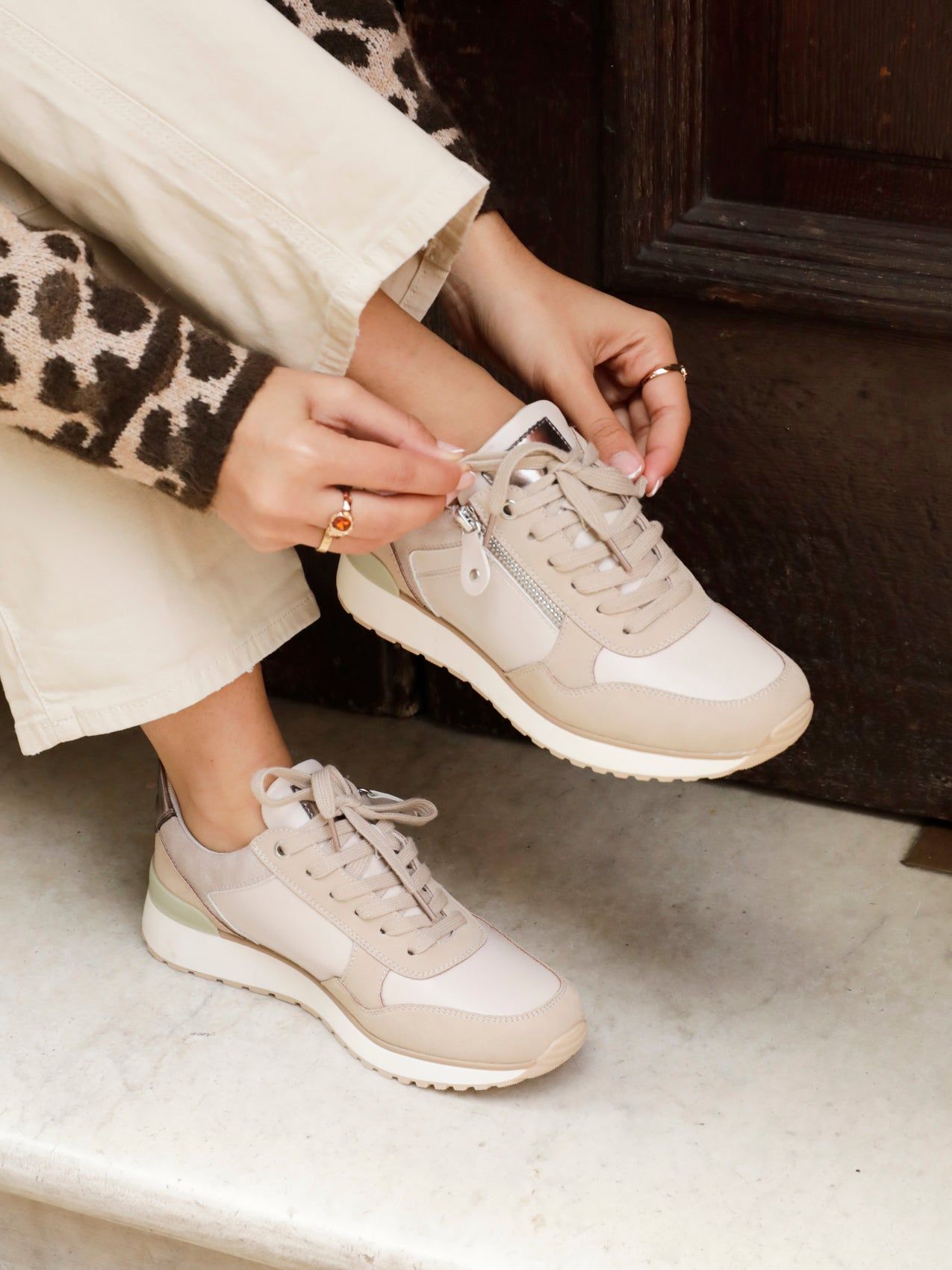 Linzi Euston Mocha Multi Coloured Trainer image 6