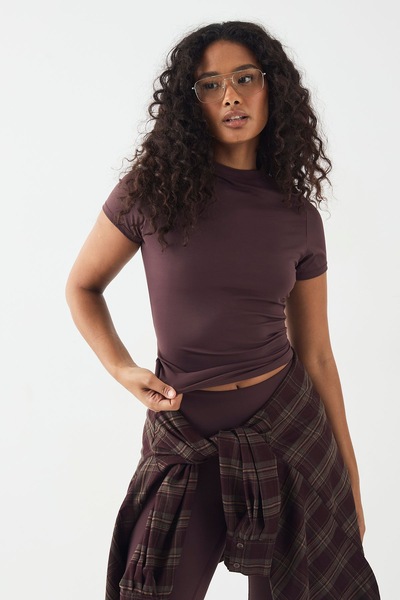 DSGN Studio DSGN Studio Sports Ultra Sculpt Short Sleeve Top Chocolate