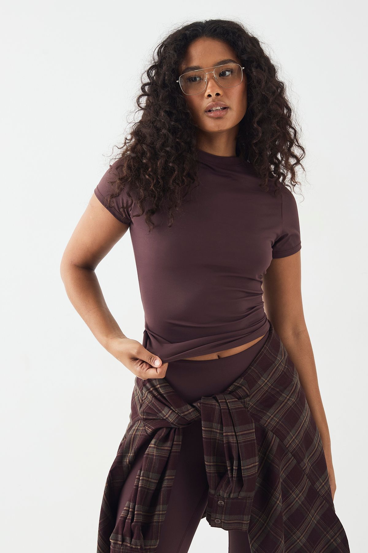 DSGN Studio DSGN Studio Sports Sculpt Short Sleeve Top Chocolate