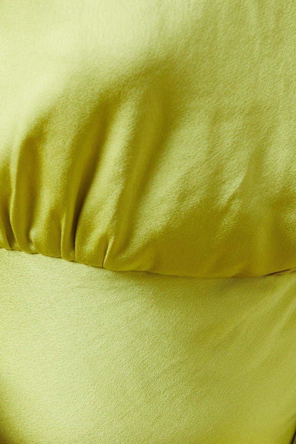 Oasis Occasion Satin Cowl Bias Midaxi Dress Chartreuse image 5