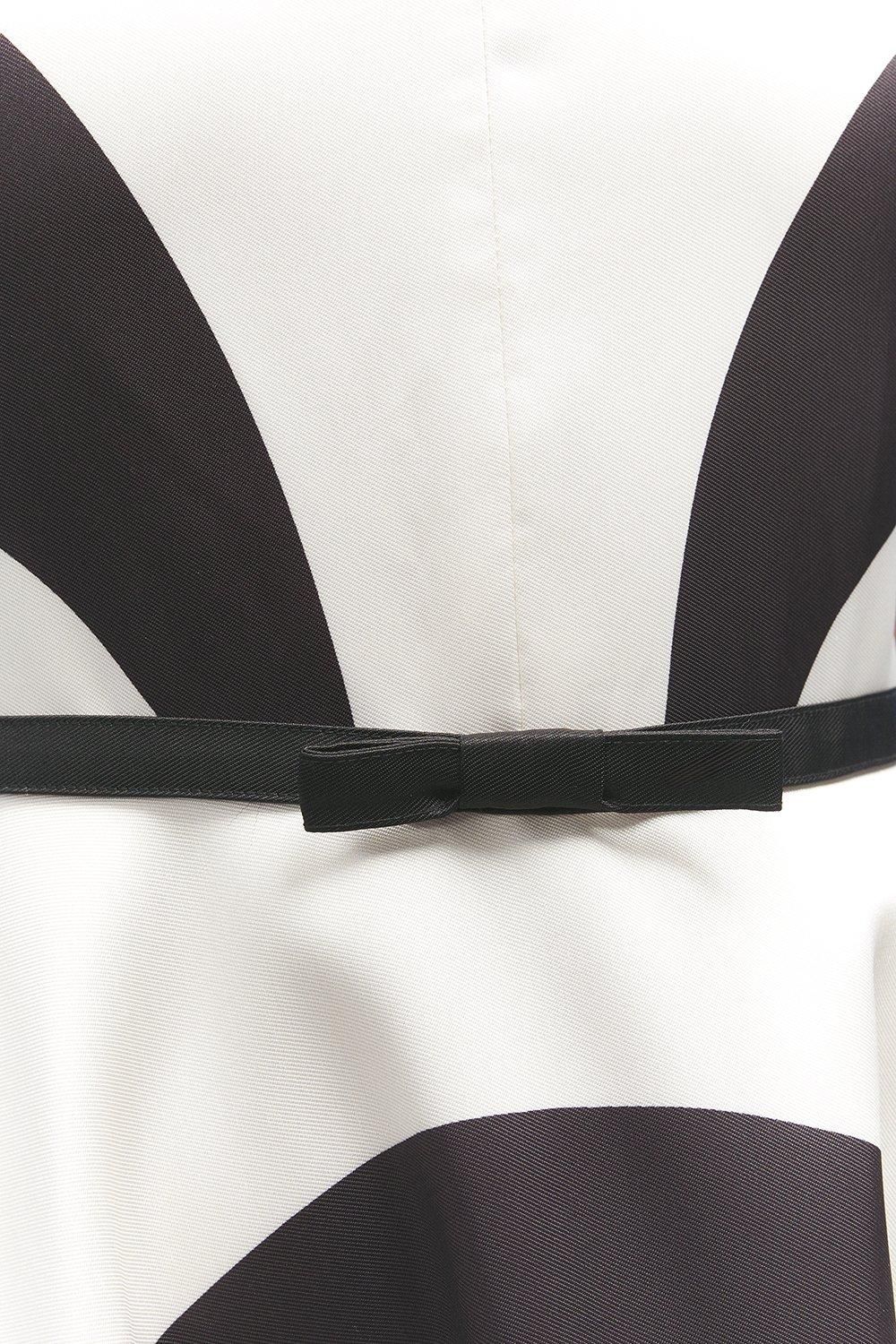 Coast Lisa Tan Colour Block Full Skirt Midi Dress Mono image 5