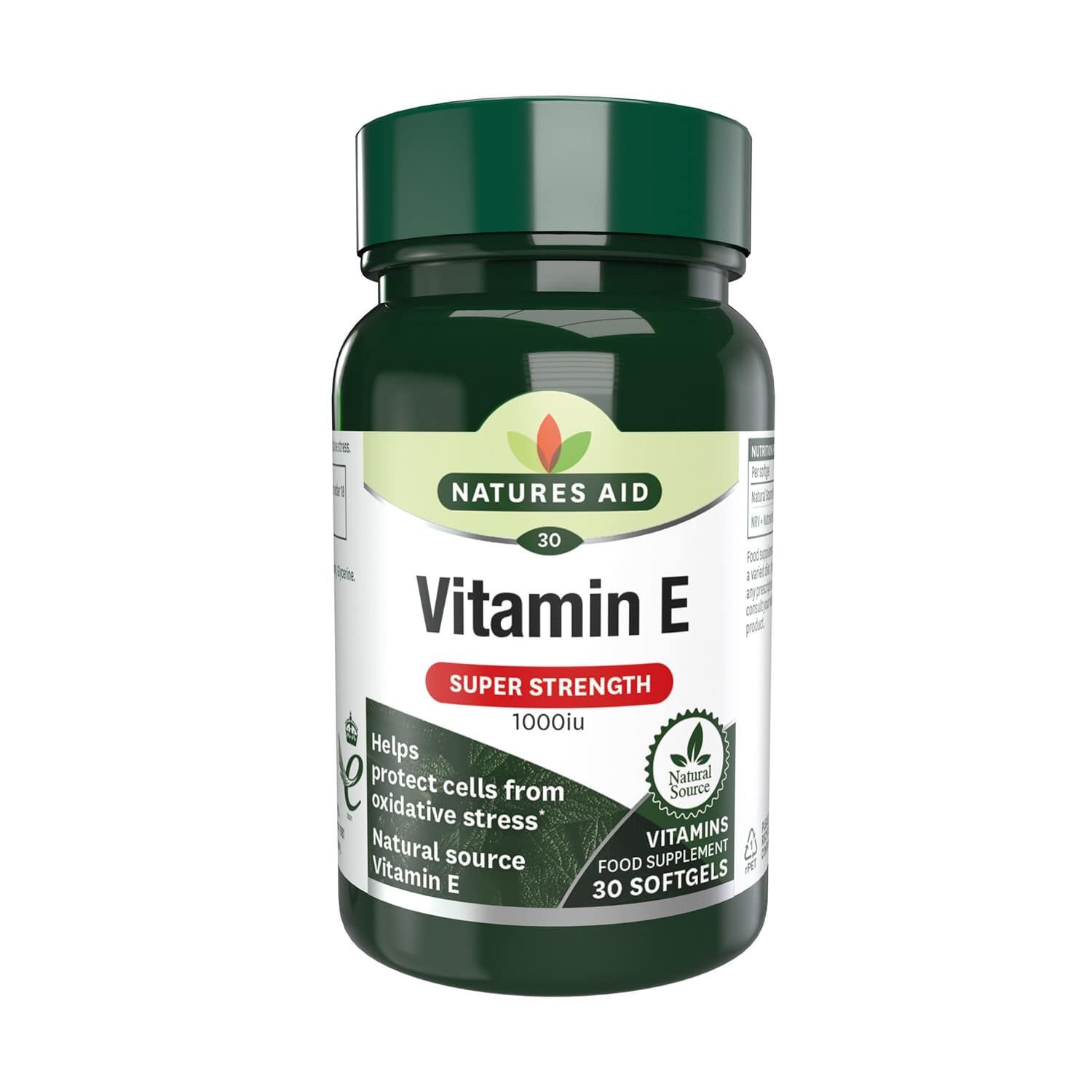 Natures Aid Natures Aid Vitamin E 1000iu Natural Form 30 Softgel Capsules image 1