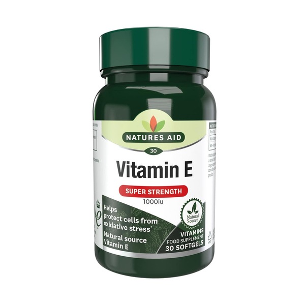 Natures Aid Natures Aid Vitamin E 1000iu Natural Form 30 Softgel Capsules