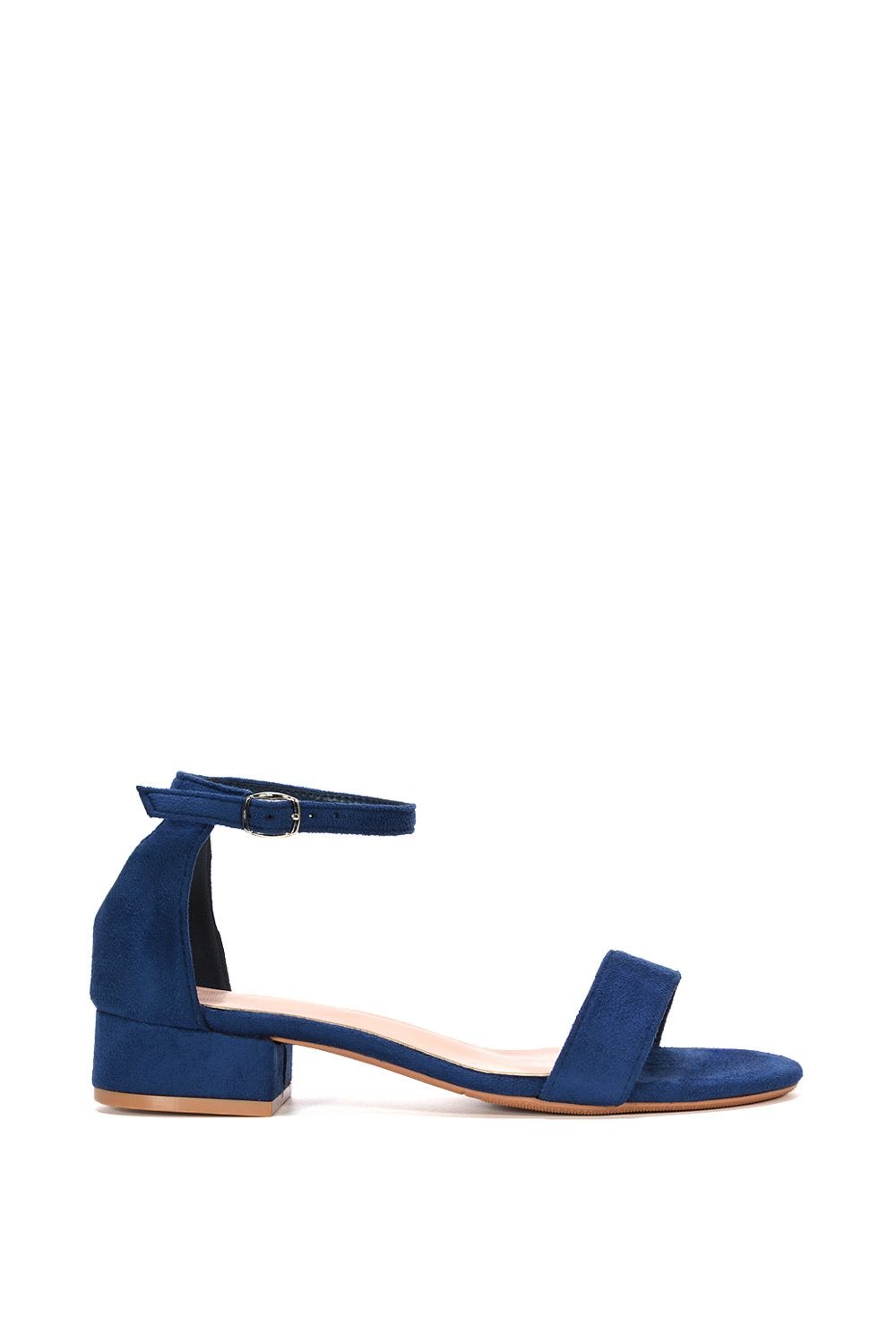 XY London 'Tate' Ankle Strap Low Block Heel Summer Sandals