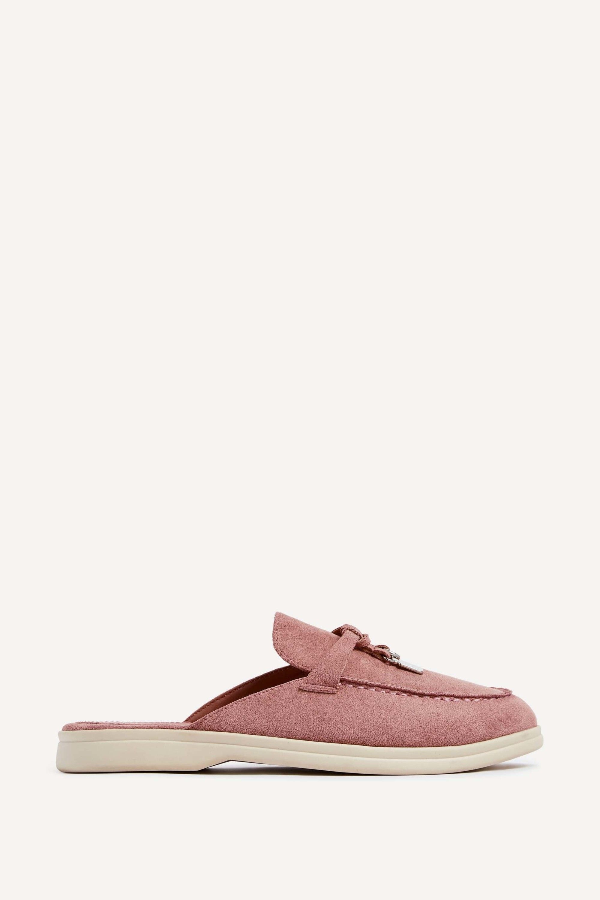 Linzi Alix Pink Faux Suede Slip On Mules image 1
