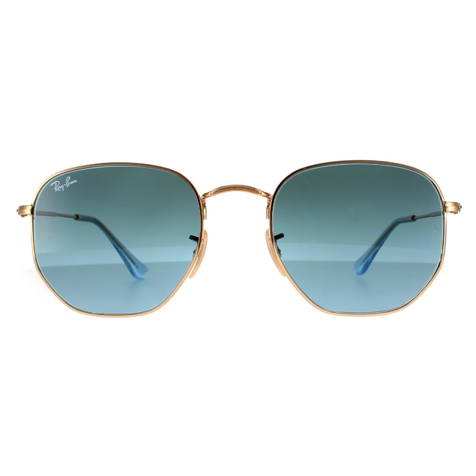 Ray-Ban Square Gold Blue Grey Gradient Sunglasses image 1