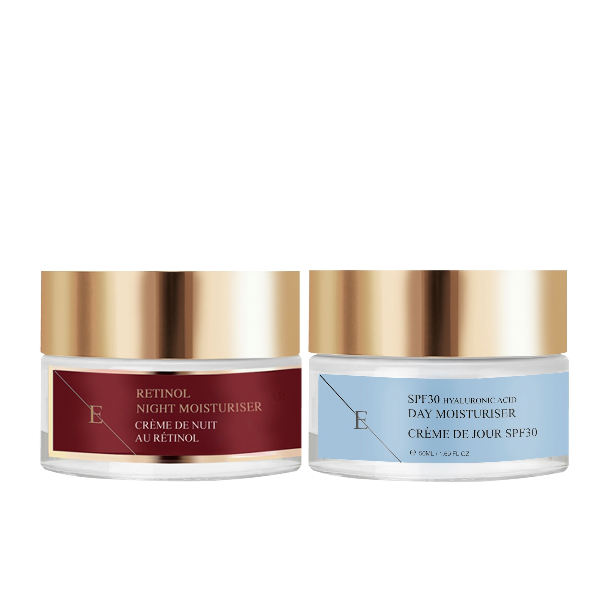 Erth Skin London Day & Night Renewal Duo Retinol Night Moisturiser 50ml + SPF 30 Hyaluronic Acid Day Cream 50ml image 1