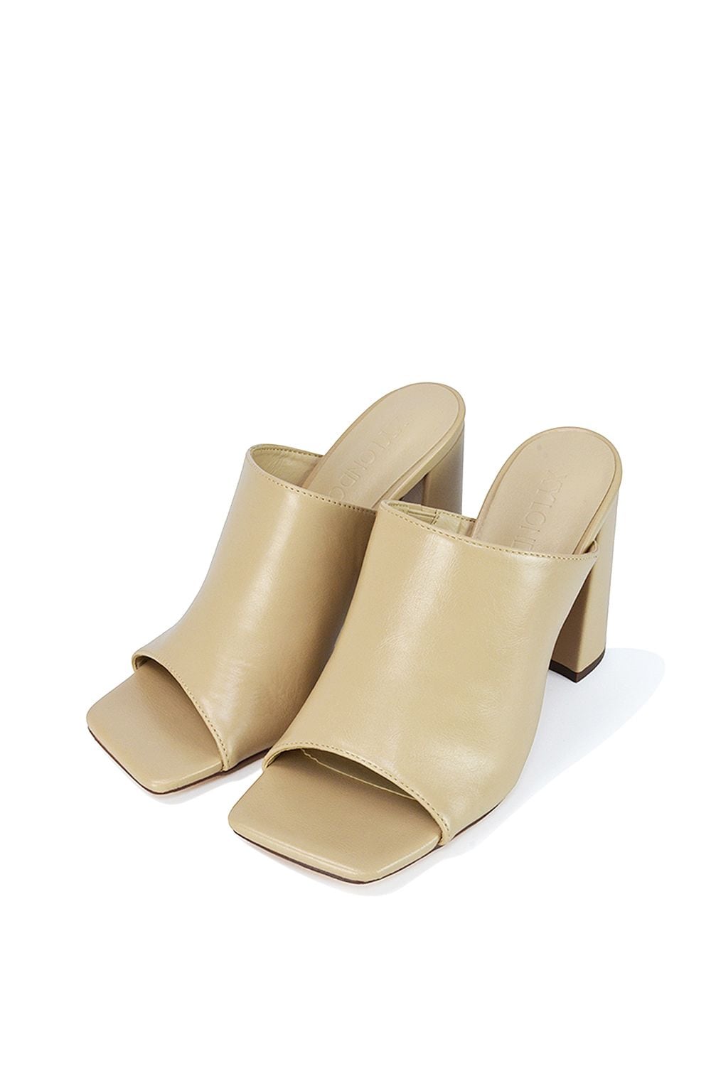 XY London 'Sunday' Square Toe Block High Heel Mule Peep Toe Sandals image 4