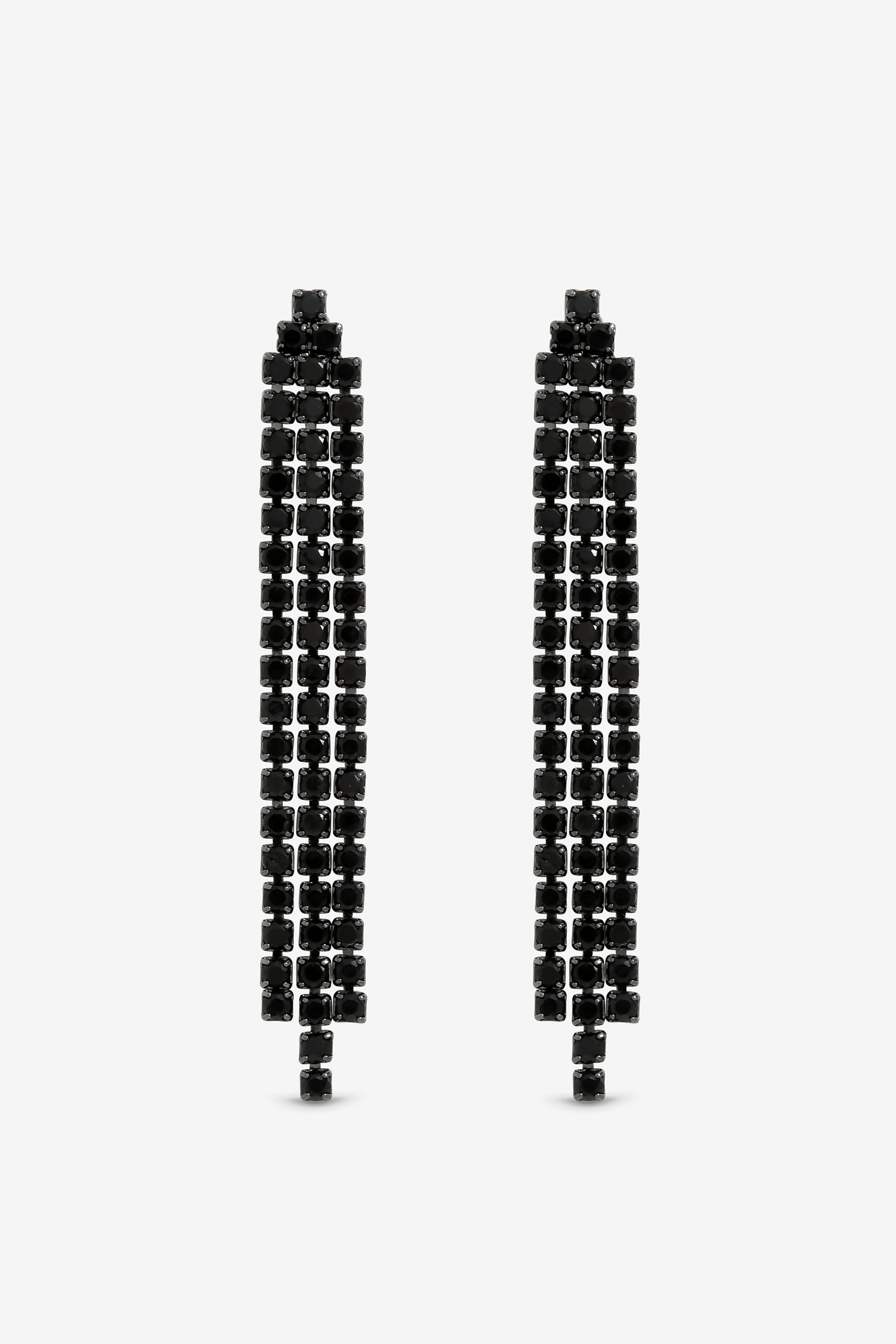 Jon Richard Rhodium Plated and Jet  Drop Earrings image 1