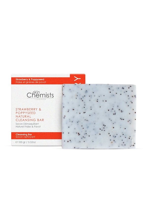 skinChemists professional Strawberry & Poppy Seed Cleansing Bar 100g
