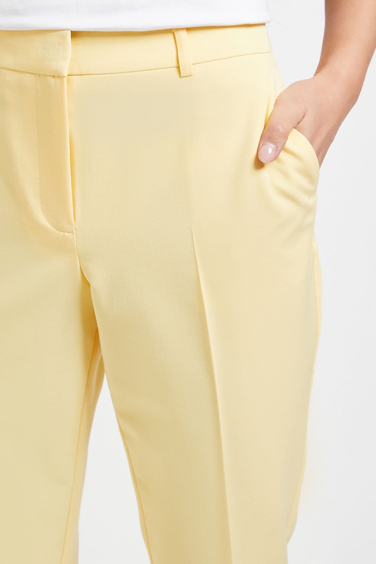 Dorothy Perkins Petite Ankle Grazer Trouser Lemon image 4