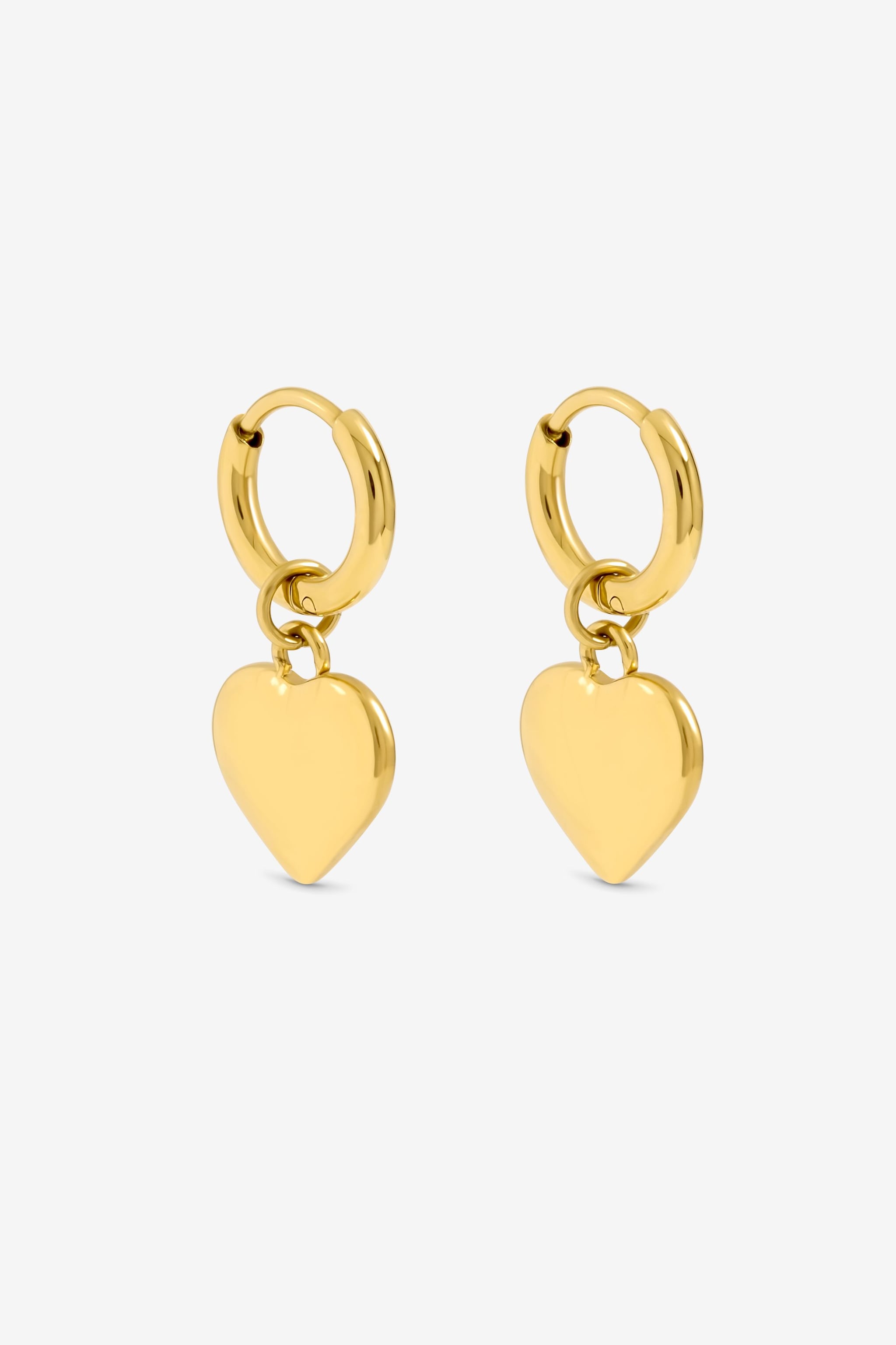Jon Richard Waterproof Gold Plated Heart Charm Hoop Earrings image 1