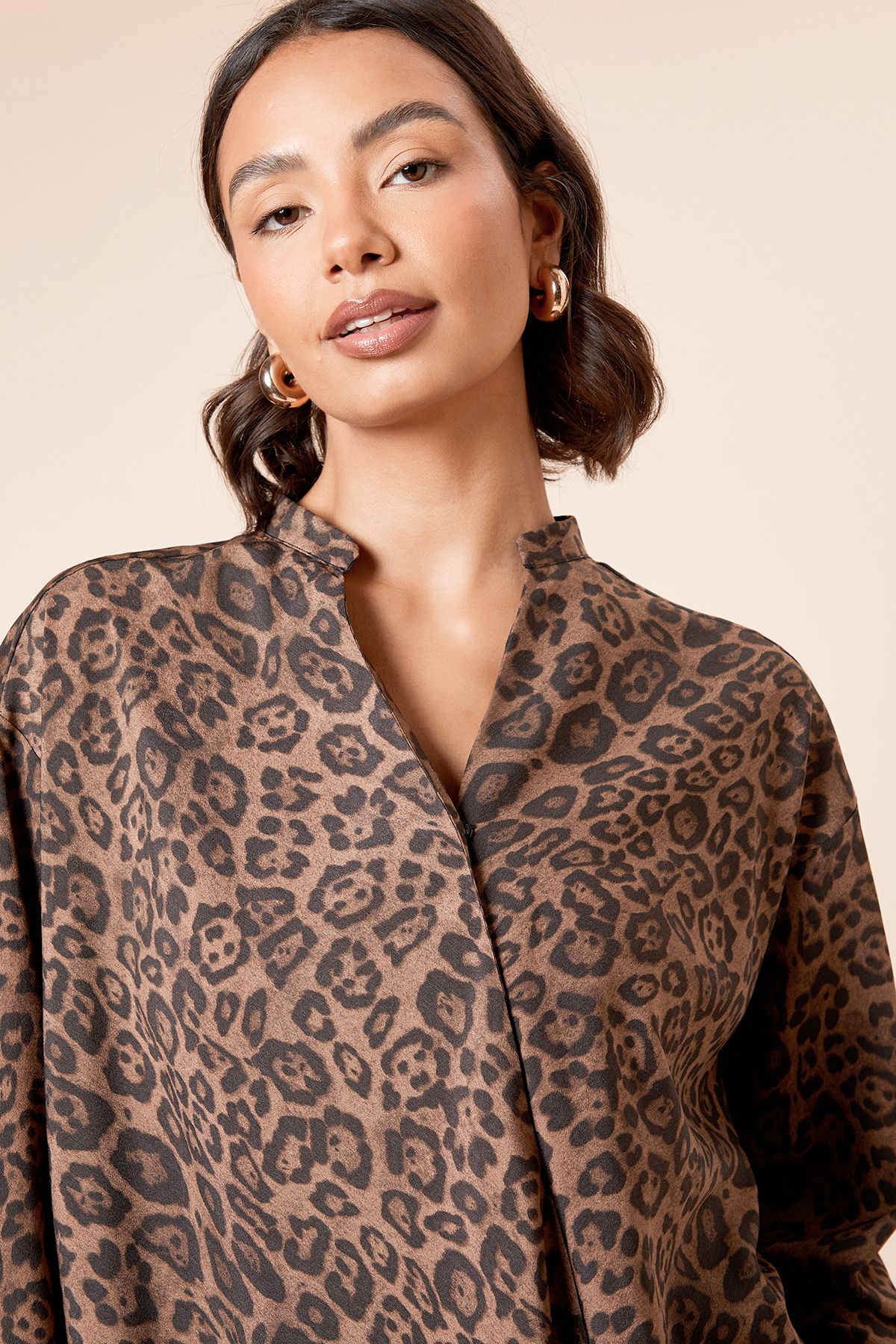 Dorothy Perkins Long Sleeve Leopard Wrap Blouse Leopard image 3