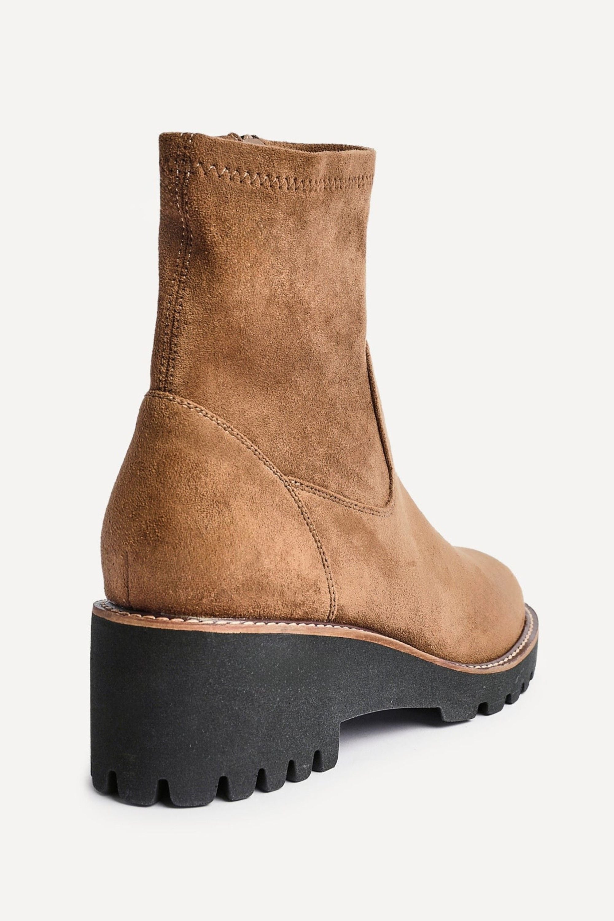 Linzi Trish Sand Faux Suede Wedged Heel Ankle Boot image 5