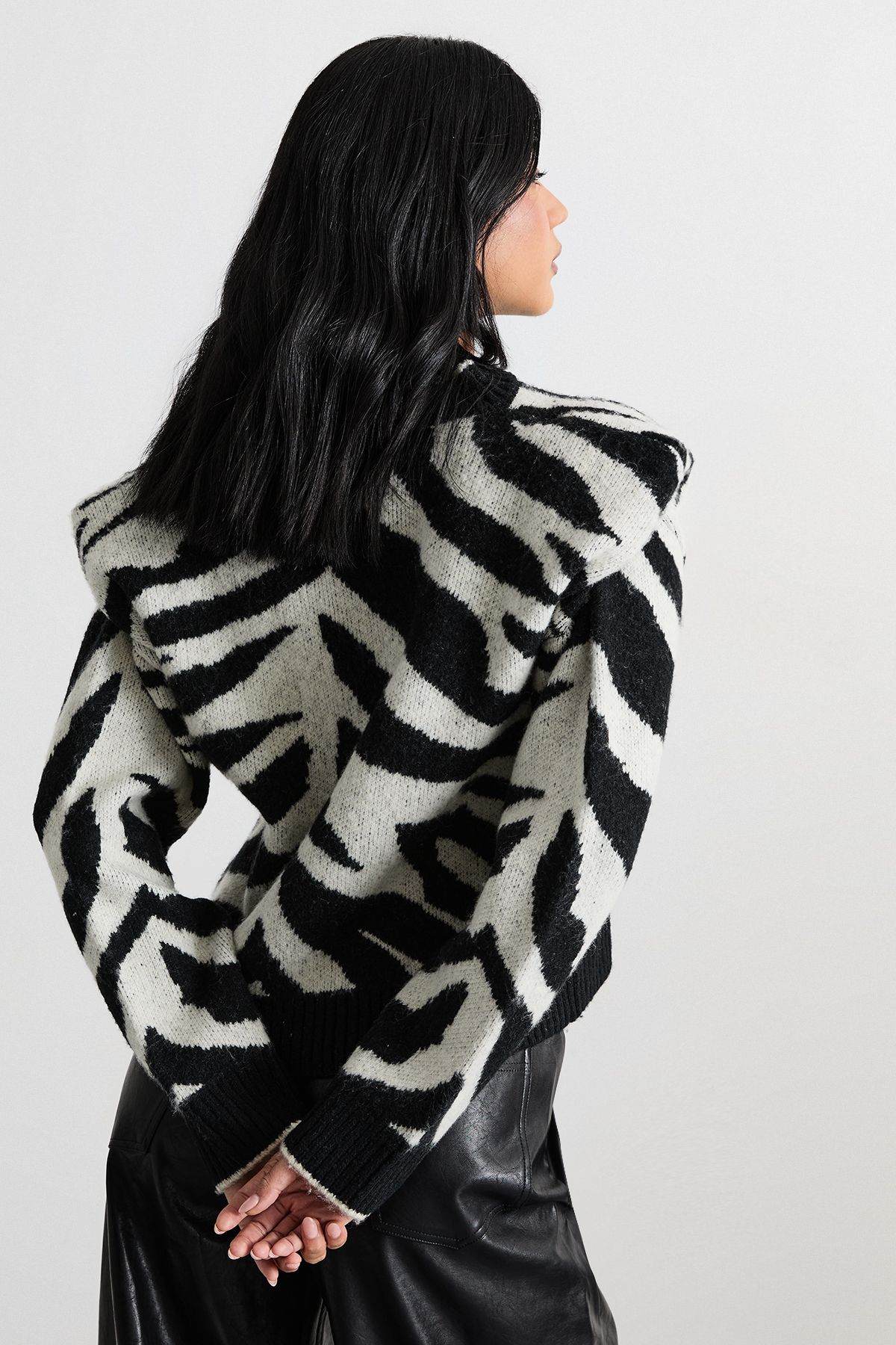 Warehouse Animal Zebra Jacquard Jumper Zebra image 3