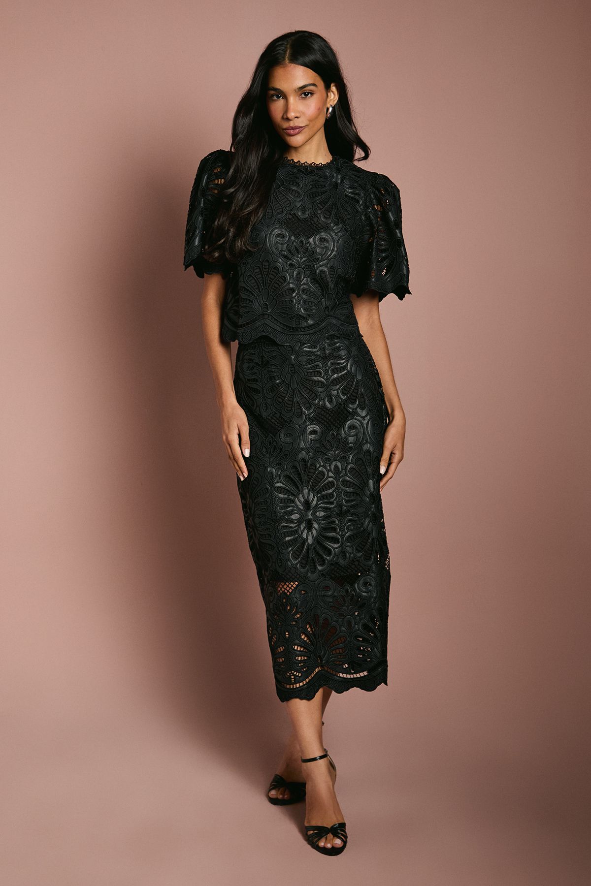Coast PU Lace Top Black image 2